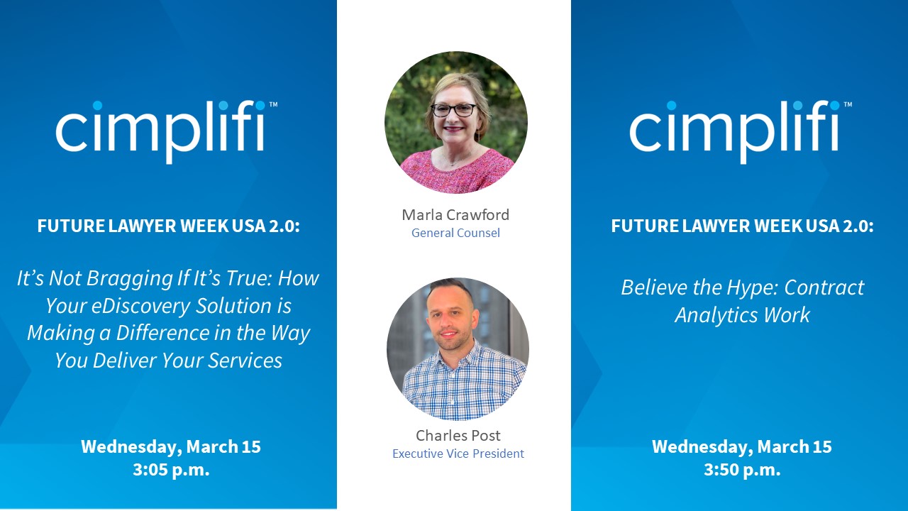 Cimplifi™ to Sponsor and Speak at Future Lawyer Week