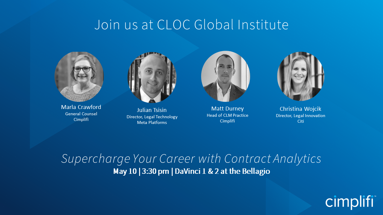 Cimplifi™ to Discuss the Expanding Mandate of Legal Operations Professionals at the CLOC Global Institute